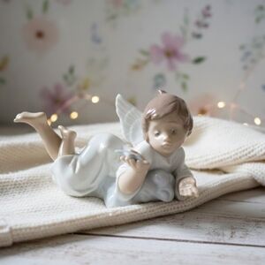 Vintage Lladro Making a Wish Angel With Star Figurine Glossy 1989 Spain #5725